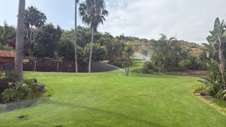 Villa Crone La Matanza – Grande prato nel giardino tropicale privato