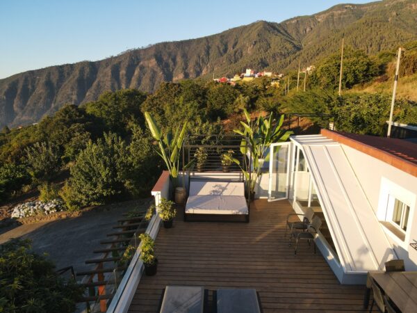 Terraza con vista a la montaña